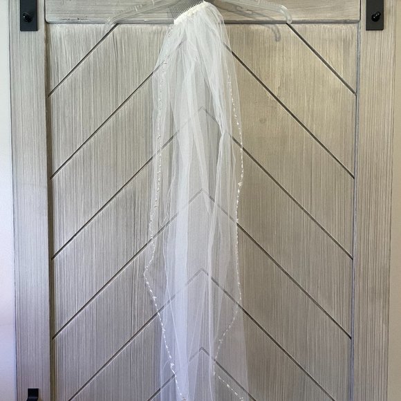 Ivory Beaded Bridal Veil main image 7